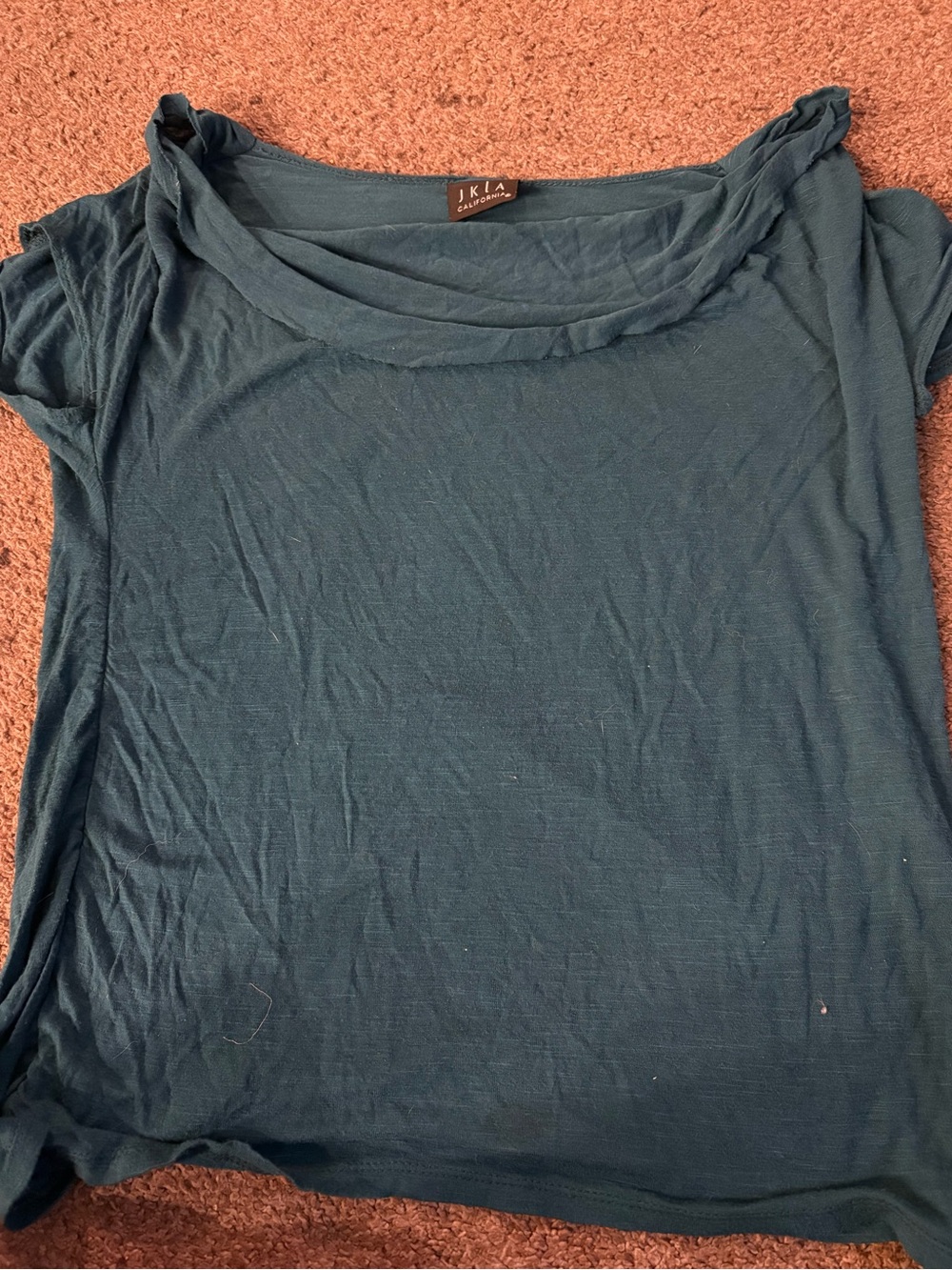 JKLA Women's Short Sleeve Scoop Neck Top in Teal